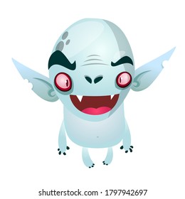 Cute cartoon vampire smiling. Vector illustration