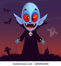 Cute Cartoon Vampire lächeln. Vektorgrafik
