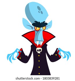Pequeño vampiro caricaturista sonriendo. Ilustración del vector