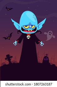 Pequeño vampiro caricaturista sonriendo. Ilustración del vector
