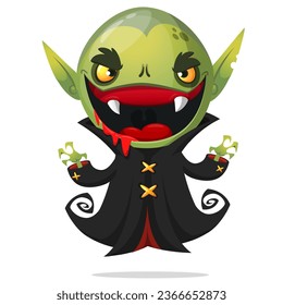 Cute cartoon vampire smiling. Vector illustration isolated. Halloween design.