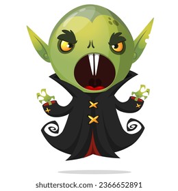 Cute cartoon vampire smiling. Vector illustration isolated. Halloween design.