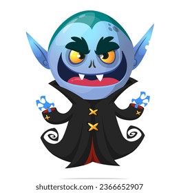 Cute cartoon vampire smiling. Vector illustration isolated. Halloween design.