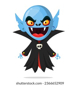 Cute cartoon vampire smiling. Vector illustration isolated. Halloween design.