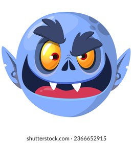 Cute cartoon vampire smiling. Vector illustration isolated. Halloween design.