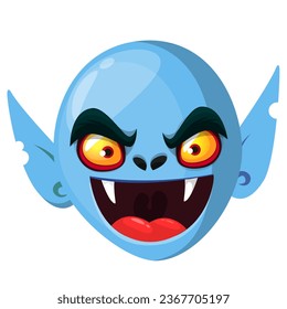 Cute cartoon vampire smiling. Vector illustration isolated. Halloween design.