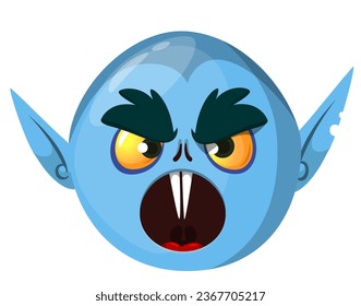 Cute cartoon vampire smiling. Vector illustration isolated. Halloween design.