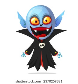 Cute cartoon vampire smiling. Vector illustration isolated. Halloween design.
