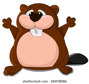 Cute cartoon vector beaver