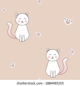 Cute cartoon vector cats pattern for textile, toys, wrapping paper and other design