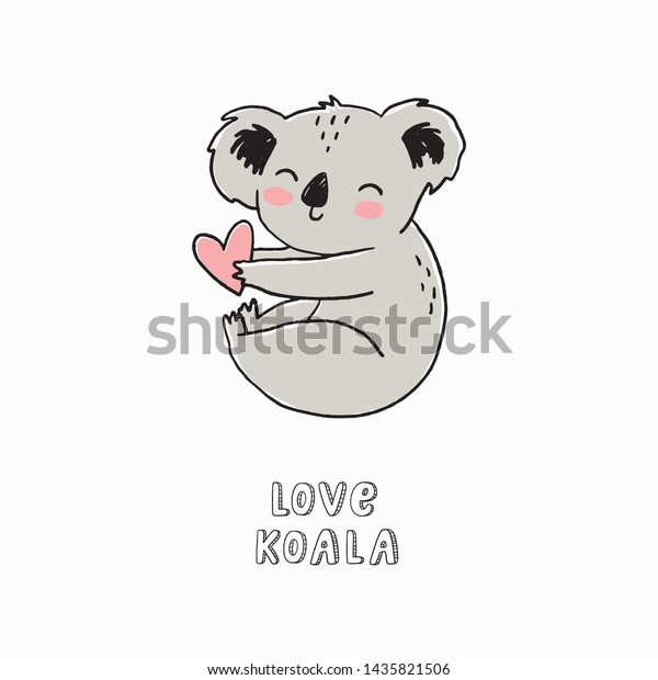 Cute Cartoon Vector Character Koala Baby Stock Vector (Royalty Free ...