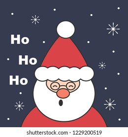 cute cartoon vector christmas greeting card with santa claus