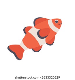 Ein süßer Cartoon-Vektor Clown Fish auf einzeln weißem Hintergrund