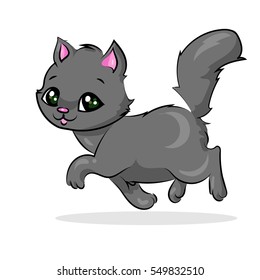 cute cartoon vector colorful cat at the white background