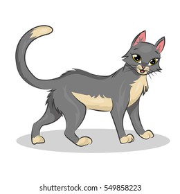 cute cartoon vector colorful cat at the white background