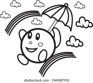 CUTE CARTOON VECTOR COLORING PAGE