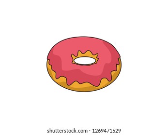 cute cartoon vector donut illustration