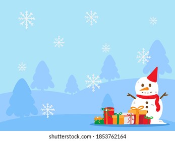 Cute cartoon of vector doodle hand draw of Merry Christmas and Happy Holiday.