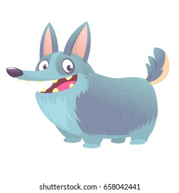 Cute cartoon vector drawing of dog head of Welsh Corgi breed. Image isolated on white. Design for logo or emblem