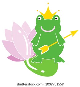 Cute Cartoon Vector of Frog Princess for Children’s Design