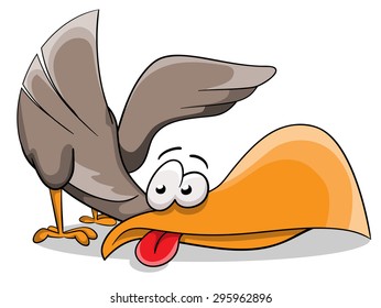 Cute cartoon vector guiding bird