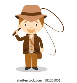 Cute cartoon vector illustration of an Adventurer