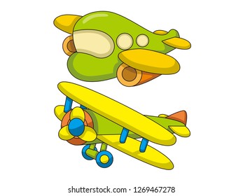 cute cartoon vector illustration of an airplane