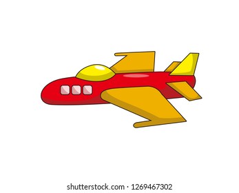 cute cartoon vector illustration of an airplane