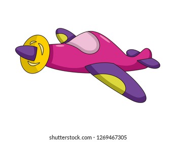 cute cartoon vector illustration of an airplane