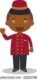 Dibujo vectorial de dibujos animados de un muchacho masculino afroamericano o negro.