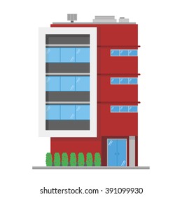 Cute cartoon vector illustration of a building