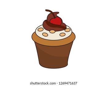 cute cartoon vector illustration of a cake
