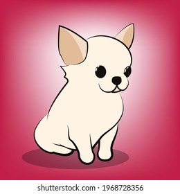 Cute Cartoon Vector Illustration of a Chihuahua  puppy dog