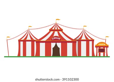 Cute cartoon vector illustration of a circus