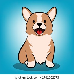 Cute Cartoon Vector Illustration of a corgi dog.