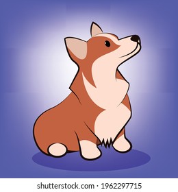 Cute Cartoon Vector Illustration of a corgi dog.