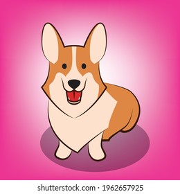 Cute Cartoon Vector Illustration of a corgi dog
