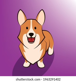 Cute Cartoon Vector Illustration of a corgi dog