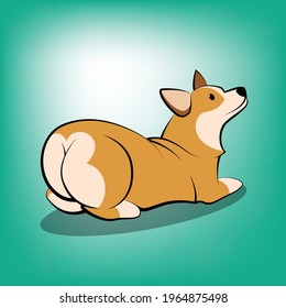 Cute Cartoon Vector Illustration of a corgi dog
