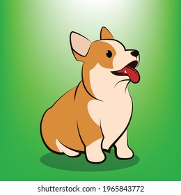Cute Cartoon Vector Illustration of a corgi dog It is sitting