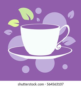 Cute cartoon vector illustration with cup for postcards, posters, stickers