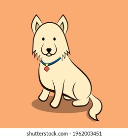 Cute Cartoon Vector Illustration of a dog.