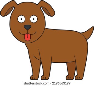 Cute cartoon vector illustration of a dog