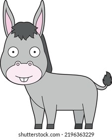 Cute Cartoon, Vektorgrafik eines Esel