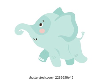 Cute cartoon Vector illustration of elephant.