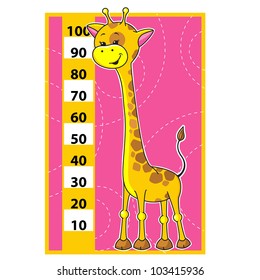 Cute cartoon vector illustration of Giraffe scale.