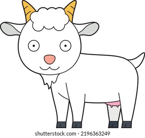 Cute cartoon vector illustration goat