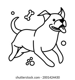 Cute Cartoon Vector Illustration icon of a big dog. It is outline style.