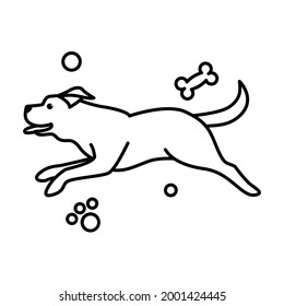 Cute Cartoon Vector Illustration icon of a big dog. It is outline style.