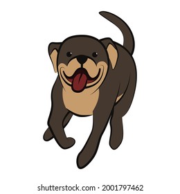 Cute Cartoon Vector Illustration icon of a big dog. It is flat style.